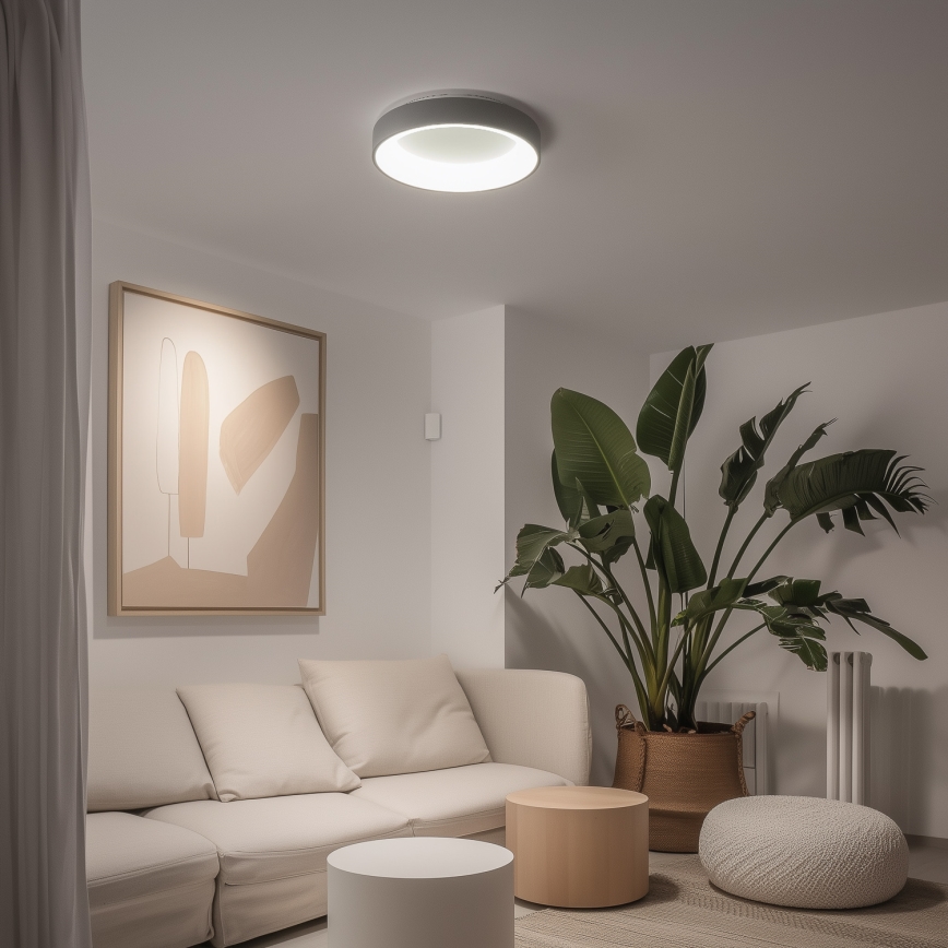 Brilagi - Luminaria de techo LED regulable FALCON LED/40W/230V 3000-6500K diámetro 45 cm gris + mando a distancia