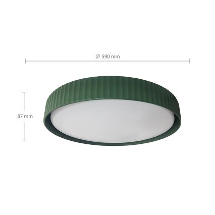 Brilagi - Luminaria de techo LED regulable LUCIA LED/60W/230V 3000-6500K Ø 59 cm verde + control remoto