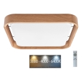 Brilagi - Lámpara de techo LED regulable MANAROLA CUBIC LED/24W/230V 3000-6500K roble + mando a distancia