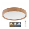 Brilagi - Lámpara de techo LED regulable MANAROLA LED/24W/230V 3000-6500K roble + mando a distancia