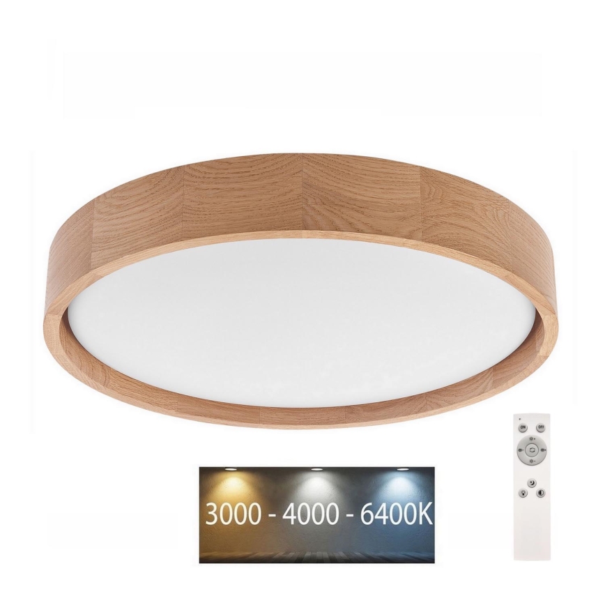 Brilagi - Lámpara de techo LED regulable MANAROLA LED/24W/230V 3000-6500K roble + mando a distancia