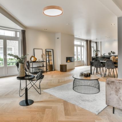 Brilagi - Luminaria de techo LED regulable MANAROLA LED/24W/230V Ø 42 cm 3000-6500K roble + mando a distancia