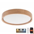 Brilagi - Lámpara de techo LED regulable MANAROLA SMART LED/24W/230V 2700-6500K roble Ø 41 cm Wi-Fi + mando a distancia Tuya