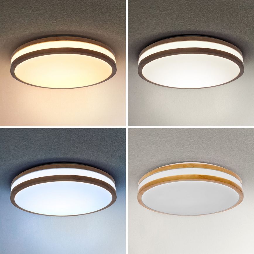 Brilagi - Lámpara de techo LED regulable MOLINA LED/48W/230V 3000-6500K roble Ø 38 cm + mando a distancia