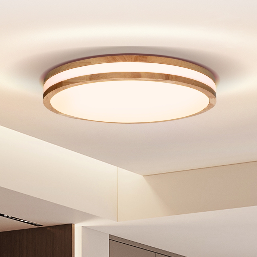 Brilagi - Lámpara de techo LED regulable MOLINA LED/48W/230V 3000-6500K roble Ø 38 cm + mando a distancia