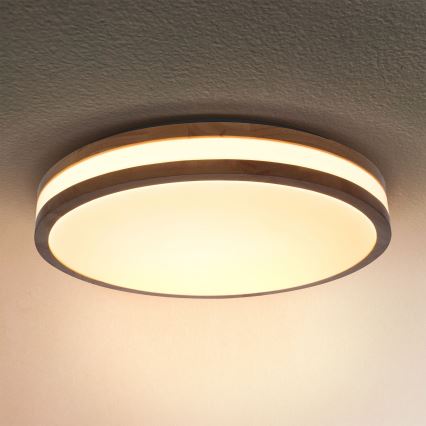 Brilagi - Lámpara de techo LED regulable MOLINA LED/48W/230V 3000-6500K roble Ø 38 cm + mando a distancia