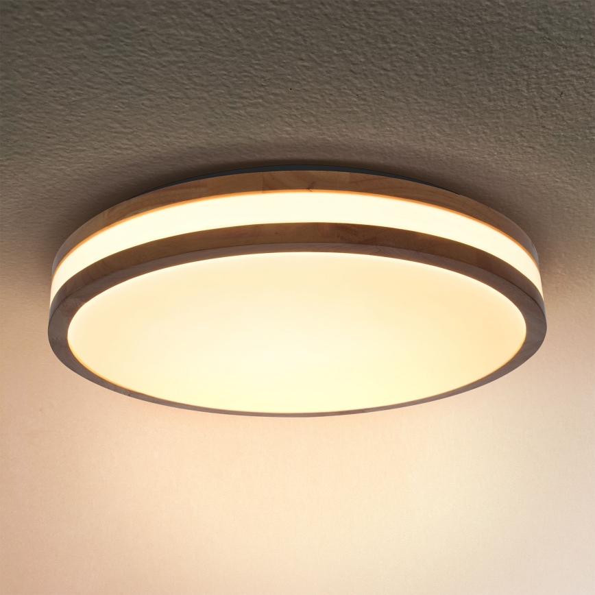 Brilagi - Lámpara de techo LED regulable MOLINA LED/48W/230V 3000-6500K roble Ø 38 cm + mando a distancia