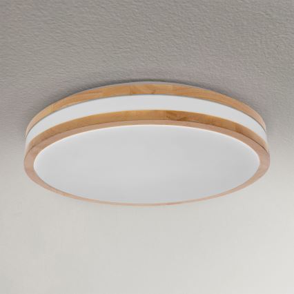 Brilagi - Lámpara de techo LED regulable MOLINA LED/48W/230V 3000-6500K roble Ø 38 cm + mando a distancia