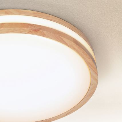 Brilagi - Lámpara de techo LED regulable MOLINA LED/48W/230V 3000-6500K roble Ø 38 cm + mando a distancia