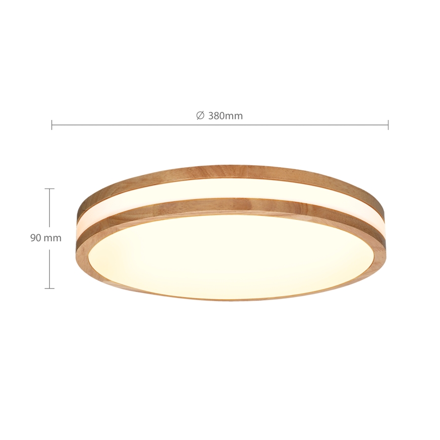 Brilagi - Lámpara de techo LED regulable MOLINA LED/48W/230V 3000-6500K roble Ø 38 cm + mando a distancia