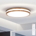 Brilagi - Lámpara de techo LED regulable MOLINA LED/48W/230V 3000-6500K roble Ø 38 cm + mando a distancia