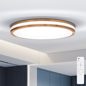 Brilagi - Lámpara de techo LED regulable MOLINA LED/60W/230V 3000-6500K roble diámetro 58 cm + mando a distancia