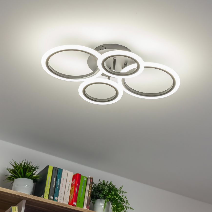 Brilagi - Lámpara de techo LED regulable ORBITS LED/50W/230V 3000-6500K antracita + control remoto