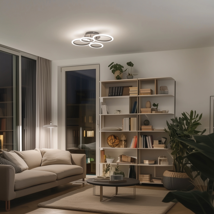 Brilagi - Lámpara de techo LED regulable ORBITS LED/50W/230V 3000-6500K antracita + control remoto