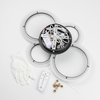 Brilagi - Lámpara de techo LED regulable ORBITS LED/50W/230V 3000-6500K antracita + control remoto