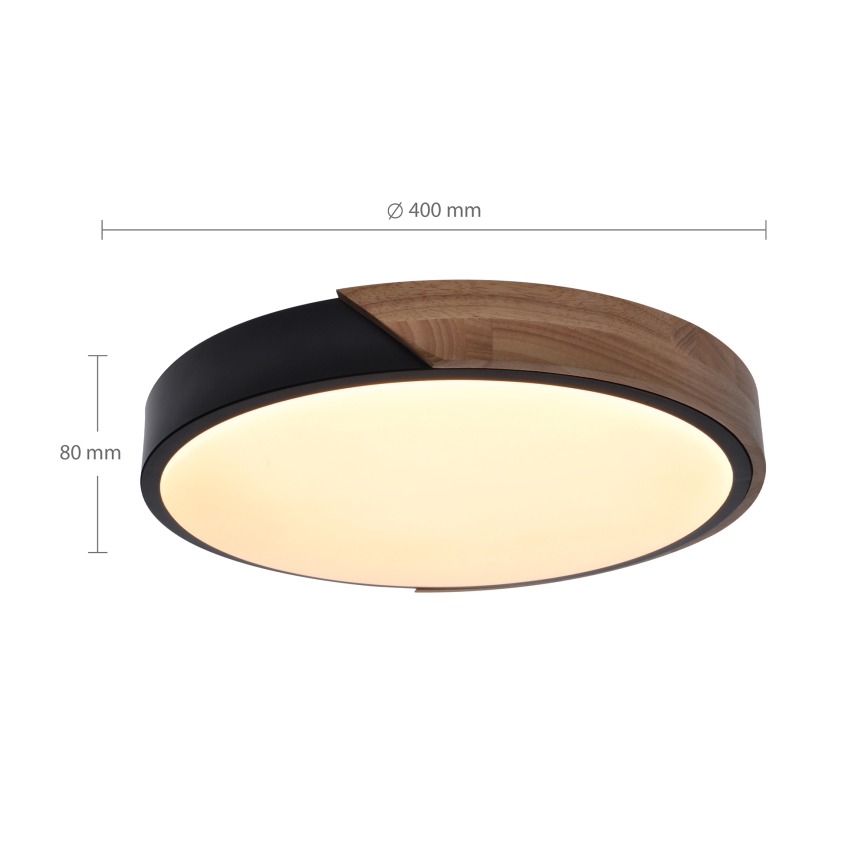 Brilagi - Lámpara de techo LED regulable PILANA LED/48W/230V 3000-6500K roble Ø 40 cm + mando a distancia