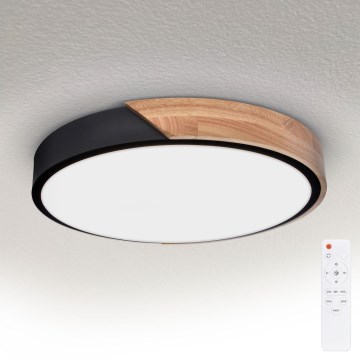 Brilagi - Lámpara de techo LED regulable PILANA LED/48W/230V 3000-6500K roble Ø 40 cm + mando a distancia