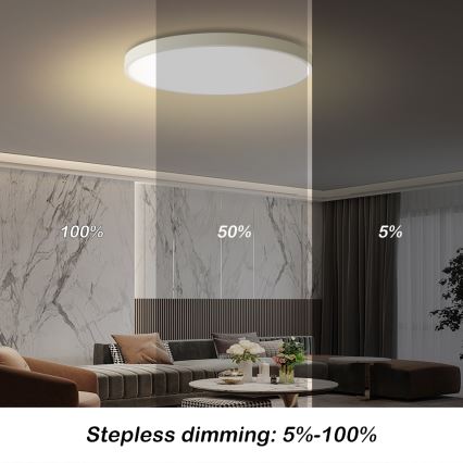Brilagi - Lámpara de techo LED regulable POOL SMART LED/100W/230V 3000-6000K diámetro 80 cm Wi-Fi Tuya blanca + control remoto