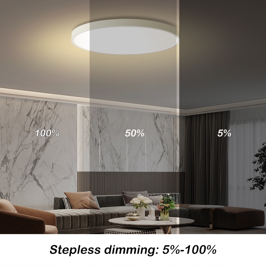 Brilagi - Lámpara de techo LED regulable POOL SMART LED/100W/230V 3000-6000K diámetro 80 cm Wi-Fi Tuya blanca + control remoto