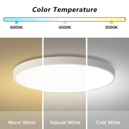 Brilagi - Lámpara de techo LED regulable POOL SMART LED/100W/230V 3000-6000K diámetro 80 cm Wi-Fi Tuya blanca + control remoto