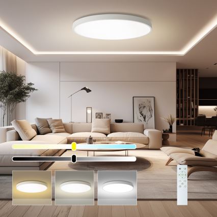 Brilagi - Lámpara de techo LED regulable POOL SMART LED/128W/230V 3000-6000K de 100 cm Wi-Fi Tuya blanca + mando a distancia
