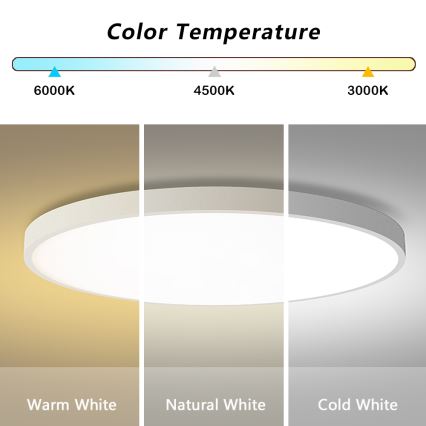 Brilagi - Lámpara de techo LED regulable POOL SMART LED/128W/230V 3000-6000K de 100 cm Wi-Fi Tuya blanca + mando a distancia