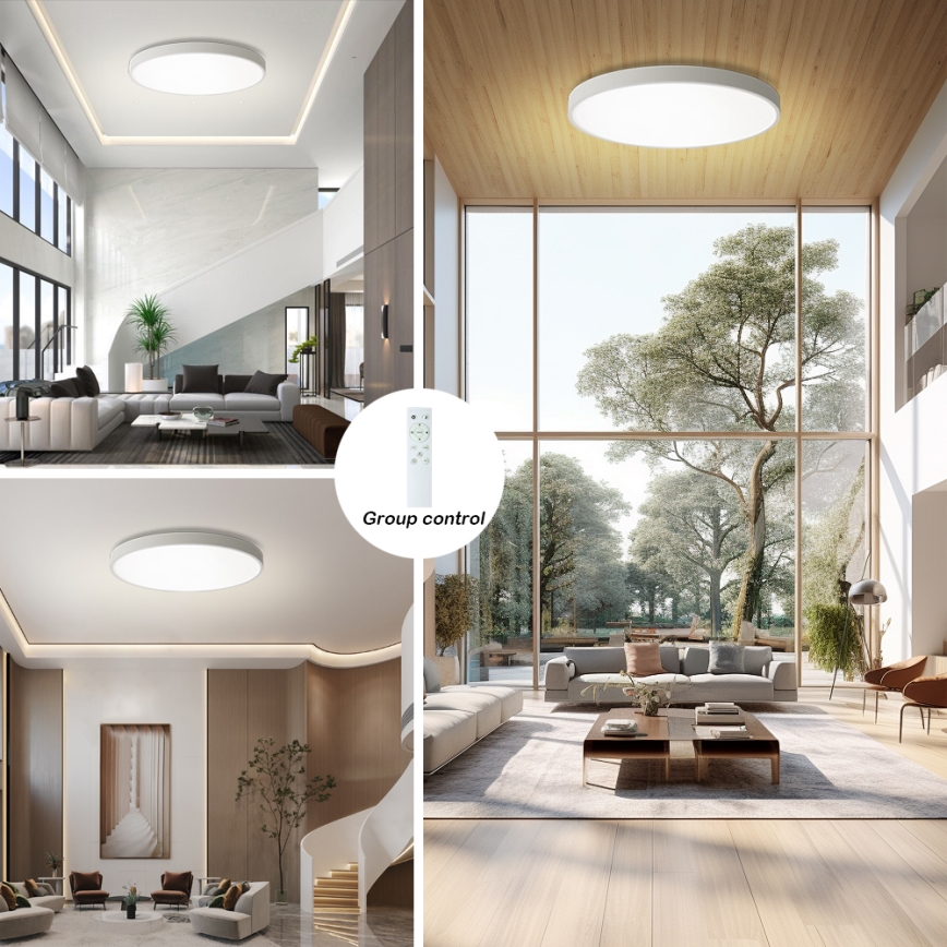 Brilagi - Lámpara de techo LED regulable POOL SMART LED/128W/230V 3000-6000K de 100 cm Wi-Fi Tuya blanca + mando a distancia