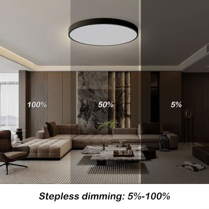 Brilagi - Lámpara de techo LED regulable POOL SMART LED/128W/230V 3000-6000K de 100 cm Wi-Fi Tuya negra + mando a distancia