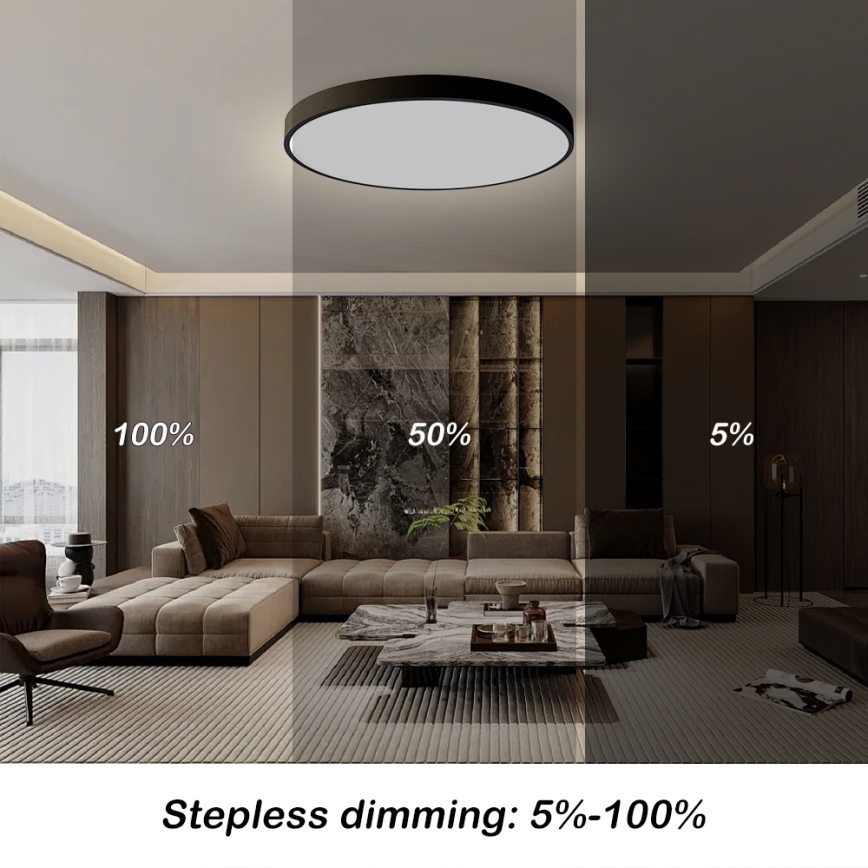 Brilagi - Lámpara de techo LED regulable POOL SMART LED/128W/230V 3000-6000K de 100 cm Wi-Fi Tuya negra + mando a distancia