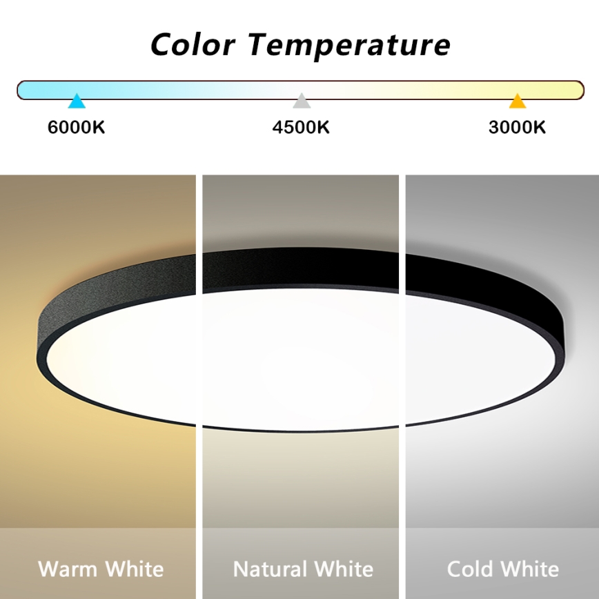 Brilagi - Lámpara de techo LED regulable POOL SMART LED/128W/230V 3000-6000K de 100 cm Wi-Fi Tuya negra + mando a distancia