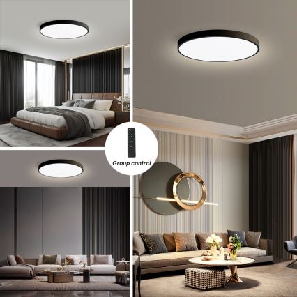 Brilagi - Lámpara de techo LED regulable POOL SMART LED/128W/230V 3000-6000K de 100 cm Wi-Fi Tuya negra + mando a distancia