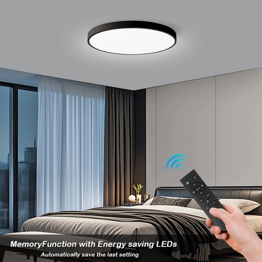 Brilagi - Lámpara de techo LED regulable POOL SMART LED/128W/230V 3000-6000K de 100 cm Wi-Fi Tuya negra + mando a distancia