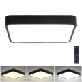 Brilagi - Lámpara de techo LED regulable POOL SQUARE LED/36W/230V 3000-6000K 40x40 cm negra + mando a distancia