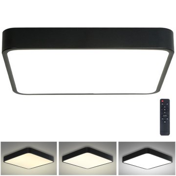 Brilagi - Lámpara de techo LED regulable POOL SQUARE LED/48W/230V 3000-6000K 50x50 cm negra + mando a distancia