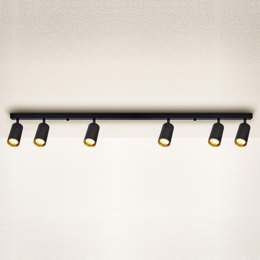 Brilagi - Lámpara de techo LED regulable SELE 6xGU10/6,5W/230V 2700-6500K negro/dorado