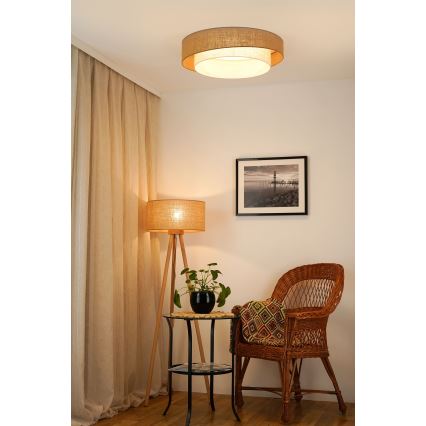 Brilagi - Lámpara de techo LED regulable SHINE LED/24W/230V Ø 60 cm 3000/4000/6500K beige/crema + mando a distancia