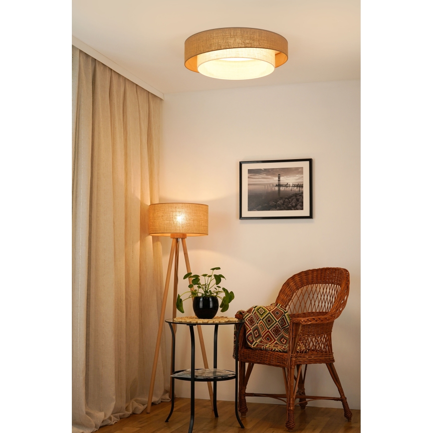 Brilagi - Lámpara de techo LED regulable SHINE LED/24W/230V Ø 60 cm 3000/4000/6500K beige/crema + mando a distancia