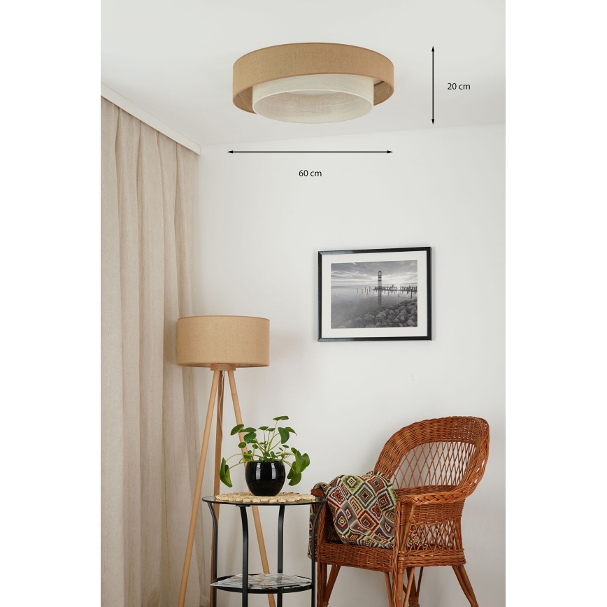 Brilagi - Lámpara de techo LED regulable SHINE LED/24W/230V Ø 60 cm 3000/4000/6500K beige/crema + mando a distancia
