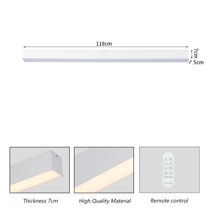 Brilagi - Lámpara de techo LED regulable SLEEKLINE SMART LED/40W/230V 3000-6000K Wi-Fi Tuya blanca + control remoto