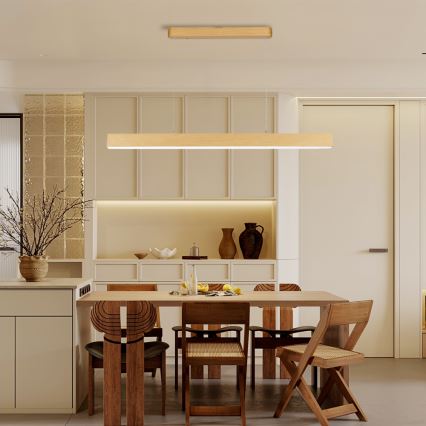 Brilagi - Lámpara de techo LED regulable SLEEKLINE SMART LED/40W/230V Wi‑Fi Tuya acabado roble + mando a distancia