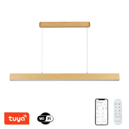 Brilagi - Lámpara de techo LED regulable SLEEKLINE SMART LED/40W/230V Wi‑Fi Tuya acabado roble + mando a distancia