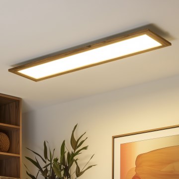 Brilagi - Lámpara de techo LED regulable SLIMFRAME WOOD LED/58W/230V 124x33,7 cm 3000-6000K marrón + control remoto