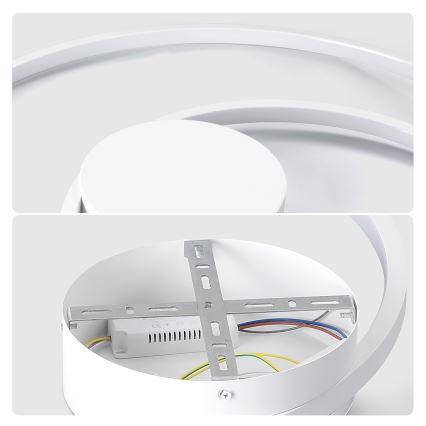 Brilagi - Luminaria de techo LED regulable TWISTER LED/48W/230V 3000-6000K Ø 50 cm blanca + mando a distancia