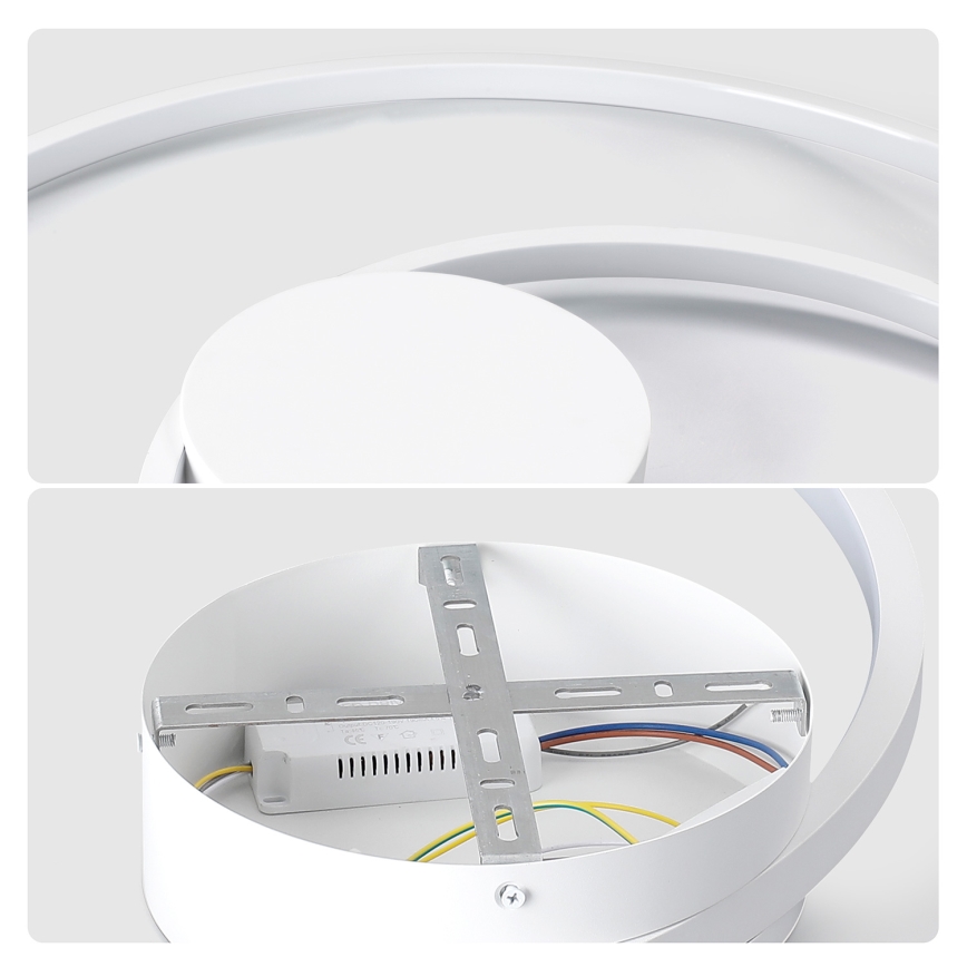 Brilagi - Luminaria de techo LED regulable TWISTER LED/48W/230V 3000-6000K Ø 50 cm blanca + mando a distancia