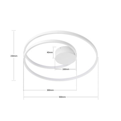 Brilagi - Luminaria de techo LED regulable TWISTER LED/48W/230V 3000-6000K Ø 50 cm blanca + mando a distancia