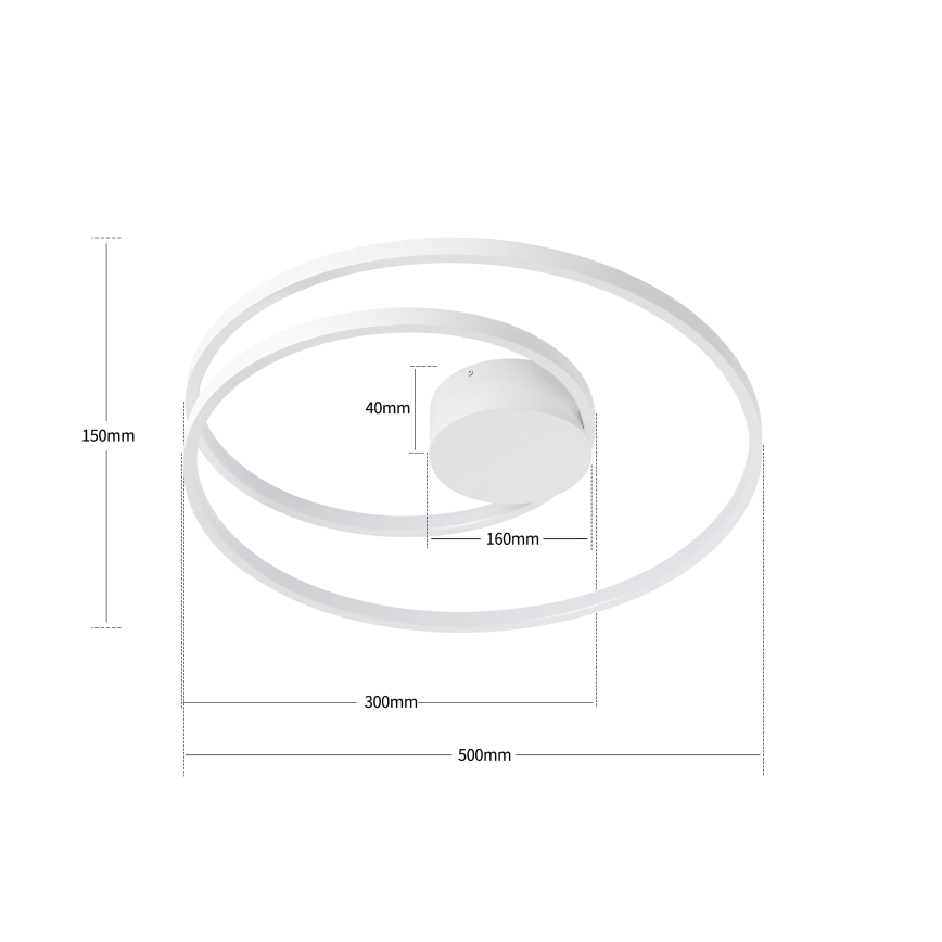 Brilagi - Luminaria de techo LED regulable TWISTER LED/48W/230V 3000-6000K Ø 50 cm blanca + mando a distancia