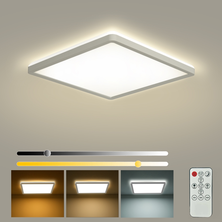 Brilagi - Lámpara de techo LED regulable ULTRA SLIM LED/18W/230V 2700-6500K 30x30 cm blanca + mando a distancia