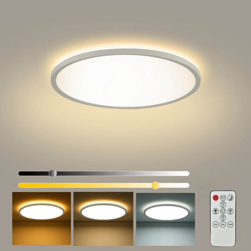 Brilagi - Lámpara de techo LED regulable ULTRA SLIM LED/18W/230V 2700-6500K Ø 30 cm blanca + mando a distancia