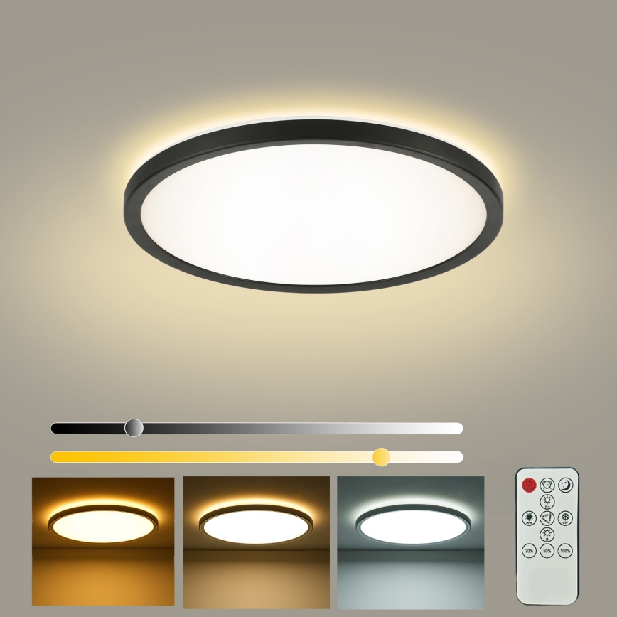 Brilagi - Lámpara de techo LED regulable ULTRA SLIM LED/18W/230V 2700-6500K Ø 30 cm negra + mando a distancia