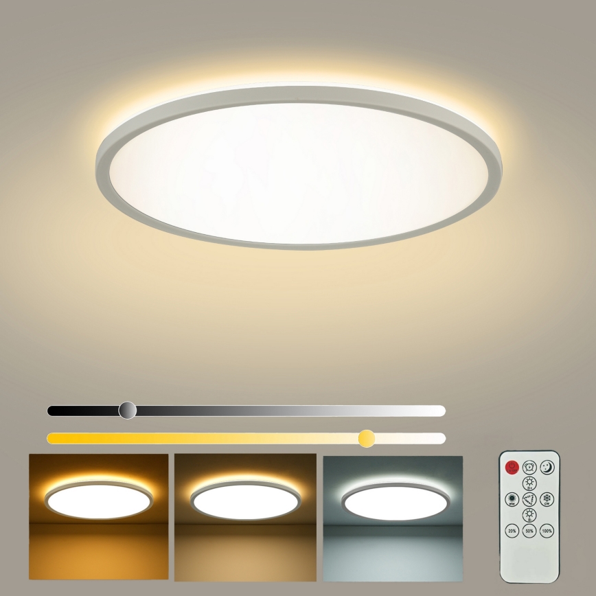 Brilagi - Lámpara de techo LED regulable ULTRA SLIM LED/24W/230V 2700-6500K diámetro 42 cm blanca + mando a distancia